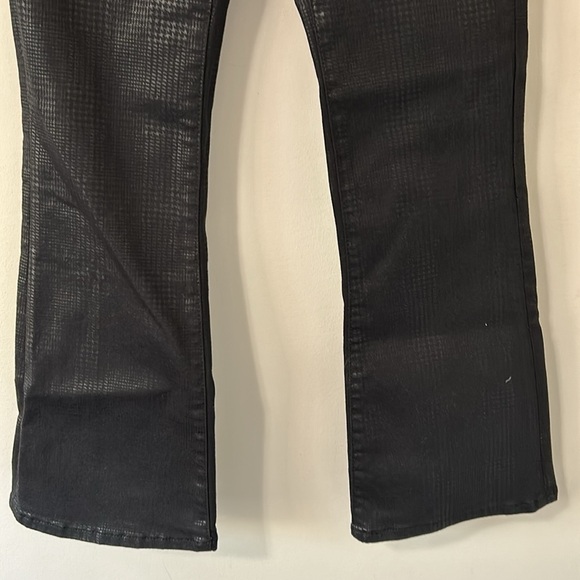 Frame Denim Le Crop Mini Boot Cut Mid Rise Houndstooth Shine Black Sz 24 NEW - Picture 6 of 14